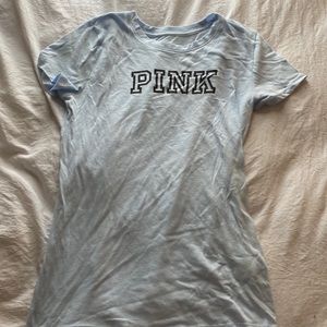 Light blue t shirt pink